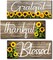 3 Pcs Sunflower Wall Decor Art Signs Wooden Hanging Wall Plaques Sunflowers Prints Decor for Thanksgiving Bathroom Bedroom Kitchen(10 x 4 x 0.2 Inch,White Words)